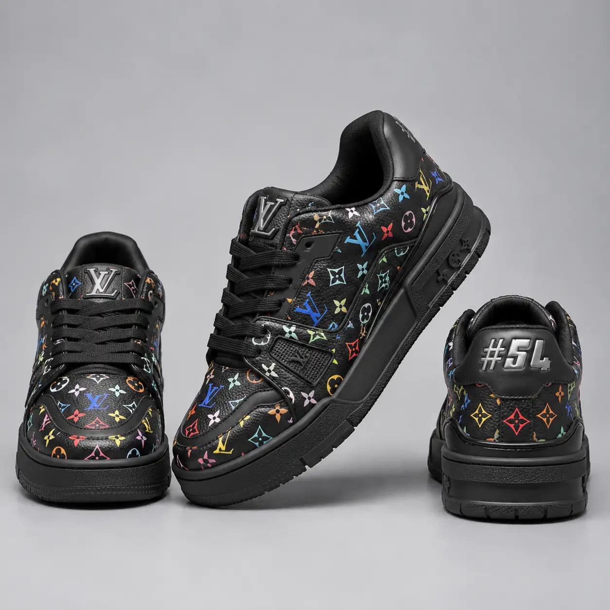 کتونی مردانه LV مشکی لوگو رنگی مستر کوالیتی LV ARCH LIGHT SNEAKER