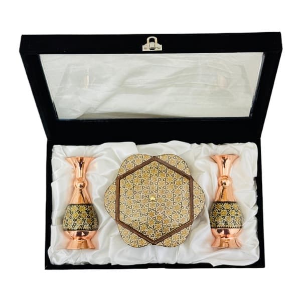 پک هدیه اصفهان (گلدان ۱۶ + شکلاتخوری خاتم)