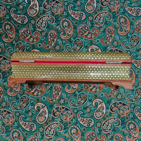 شکلاتخوری خاتمکاری طرح ستاره قطبی با جعبه مخمل. — تصویر ۴