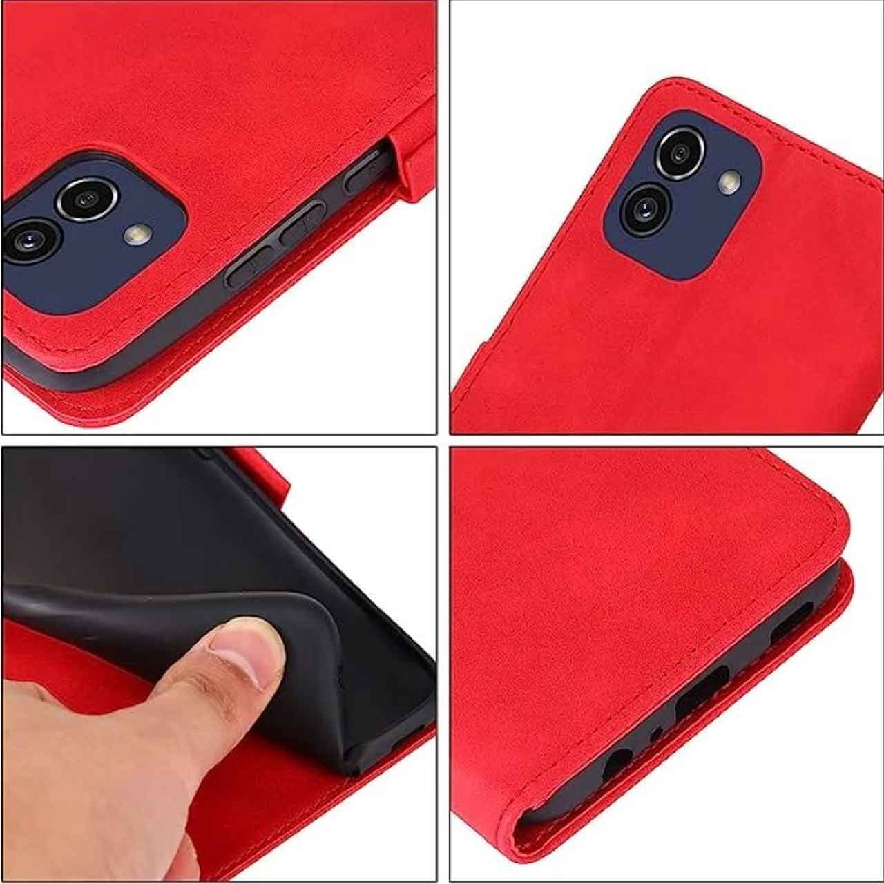 کیف کلاسوری چرمی با درب آهنربایی و دارای جای کارت مناسب برای گوشی های سامسونگ(سری A) — تصویر ۴