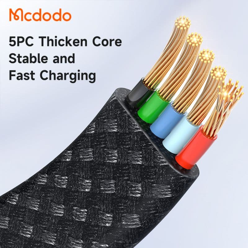 کابل شارژ سریع تایپ سی به لایتنینگ 36 واتی مک دودو مدل MCDODO CA-4960 نمایشگر ضربانی 1.2متر — تصویر ۵