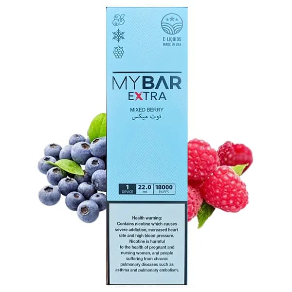 پاد یکبار مصرف 18000 پاف میکس بری یخ مای بار | MYBAR Extra Mixed Berry — تصویر ۲