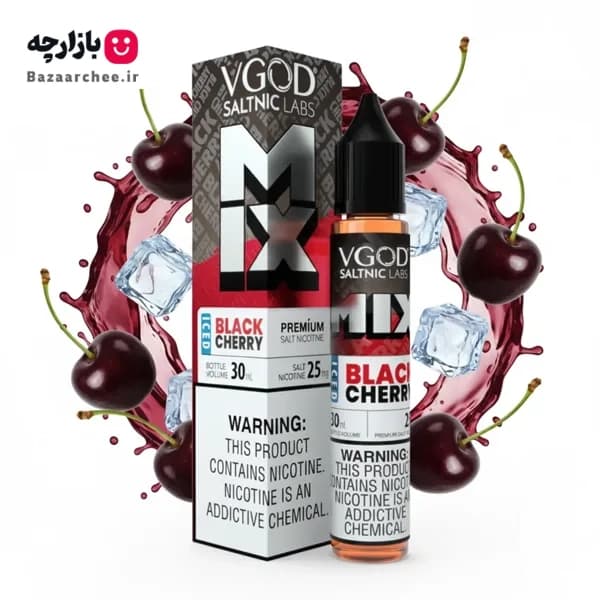 سالت نیکوتین میکس گیلاس سیاه یخ ویگاد | VGOD MIX ICED BLACK CHERRY SaltNic — تصویر ۲