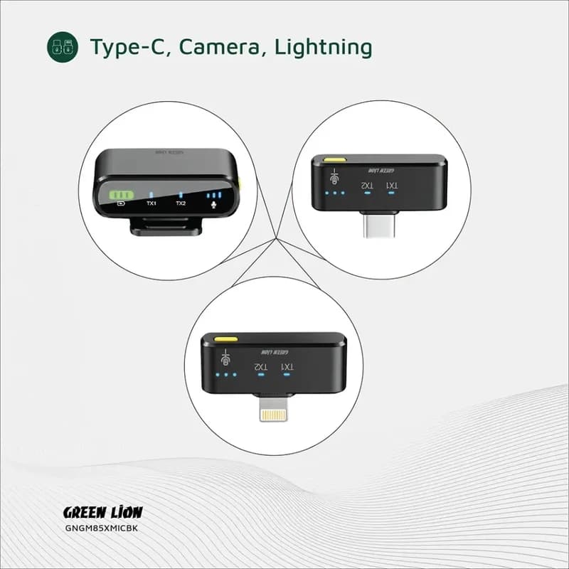 میکروفون بیسیم گرین لاین مدل Green Lion GM-85X 3in1 — تصویر ۷