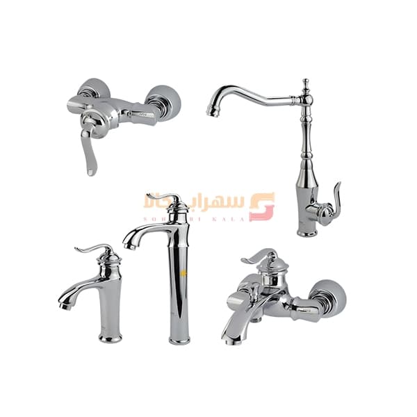 شیرآلات چهار تکه کسری مدل دانوب کروم
