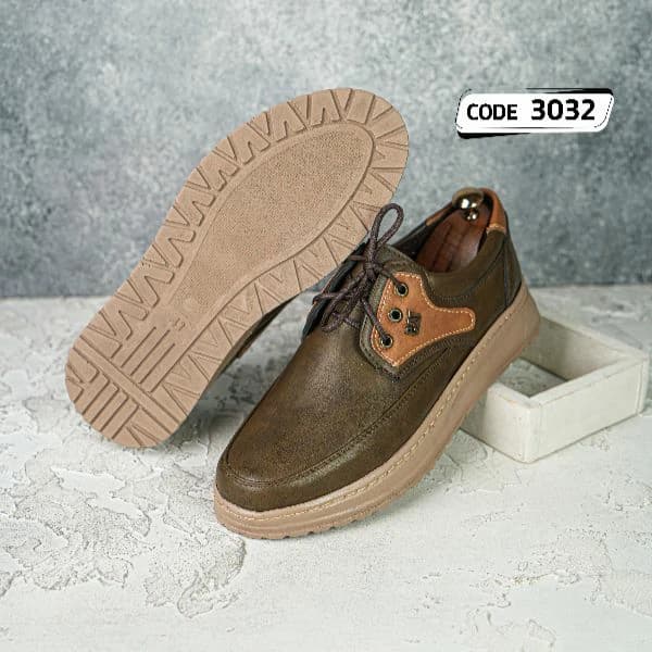 کفش بندی بغل طرح CAT زیتونی زیره کرم (کد3032) — تصویر ۳