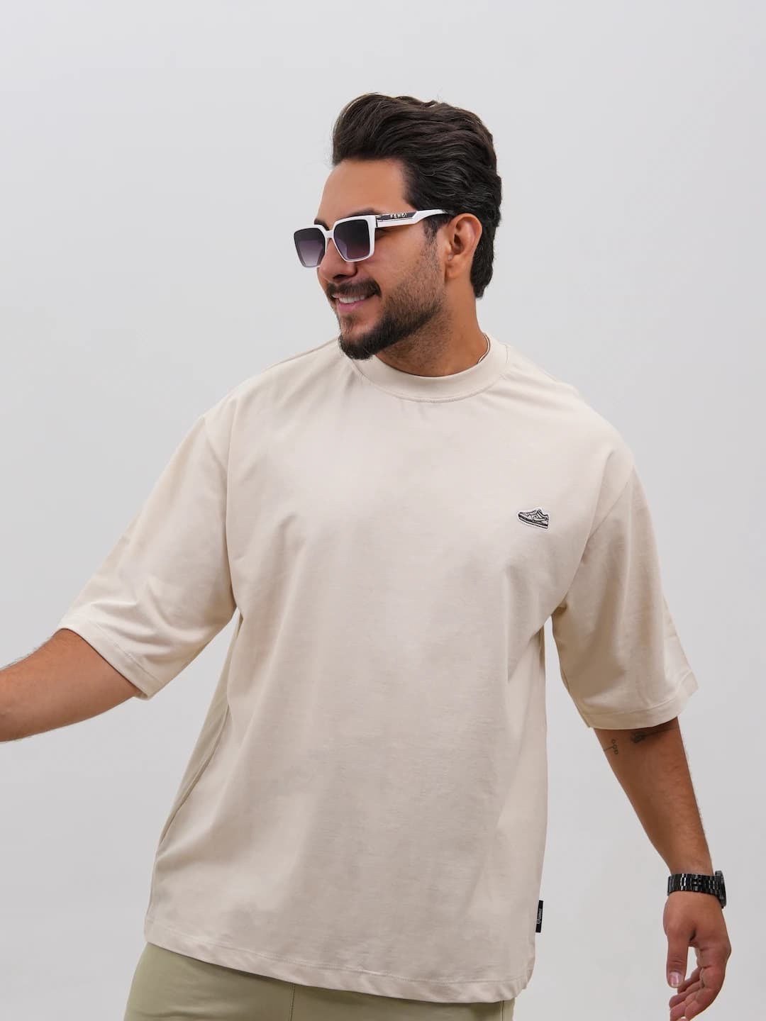 تیشرت مردانه پنبه دو پوسته طرح کفش جوردن کد 30197 D 304 — تصویر ۷