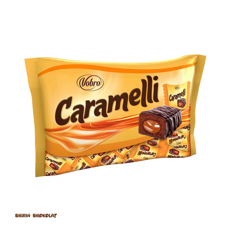 شکلات با مغز کارامل وبرو Vobro Caramelli پک 250 گرمی