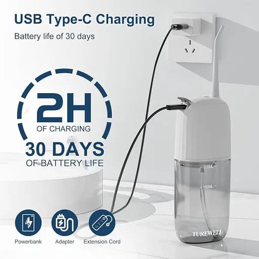 دستگاه شستشوی دهان و دندان بیسیم TUREWELL C200 — تصویر ۳