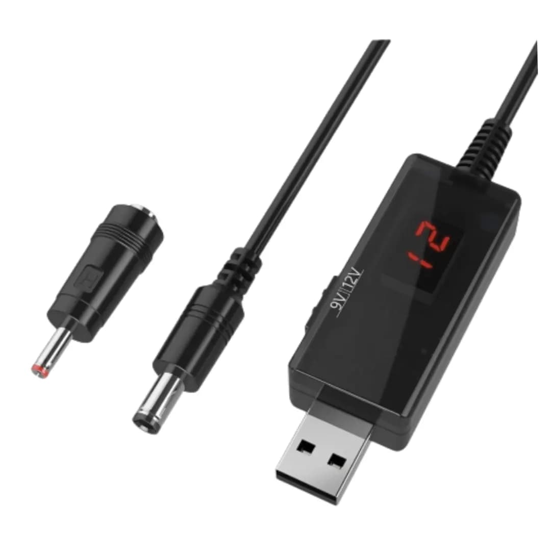 کابل USB افزاینده ولتاژ DC با خروجی 9 ولت و 12 ولت به همراه نمایشگر — تصویر ۲