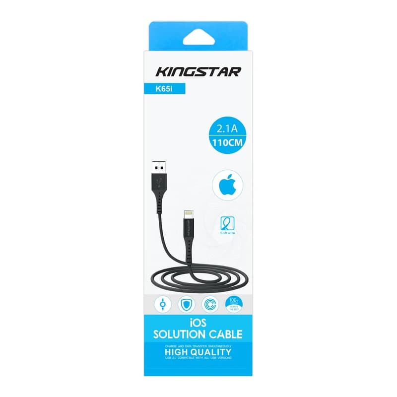 کابل USB به لایتنینگ کینگ استار K65i طول 1.1 متر — تصویر ۲