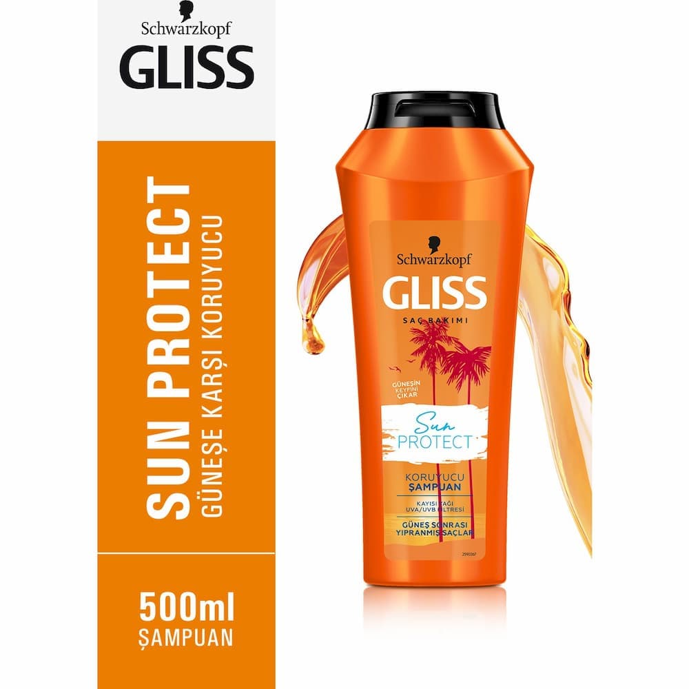 شامپو مو گلیس Gliss مدل Sun Protect با حجم ۵۰۰ میل