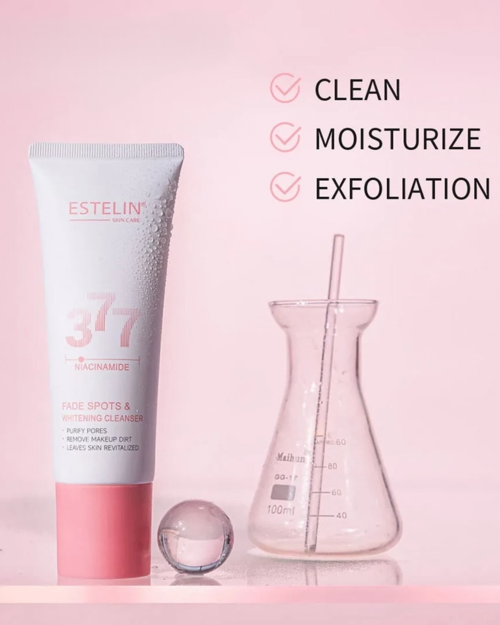 شوینده نیاسینامید استلین-Estelin Niacinamide Fade Spots&Whitening Cleanser-130g — تصویر ۳