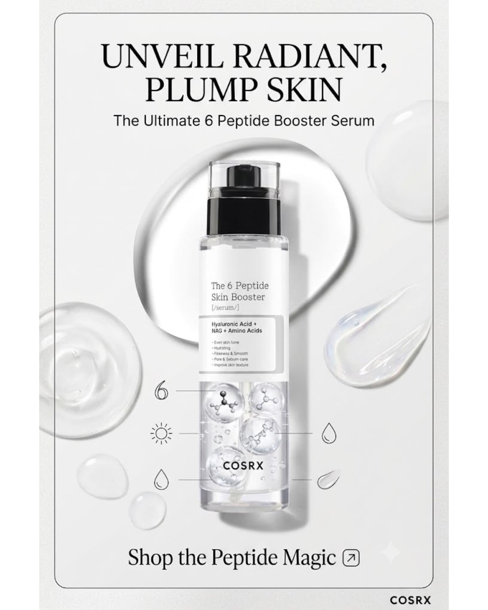 سرم بوستر تقویت کننده 6 پپتاید کوزارکس-COSRX The 6 Peptide Skin Booster Serum — تصویر ۴