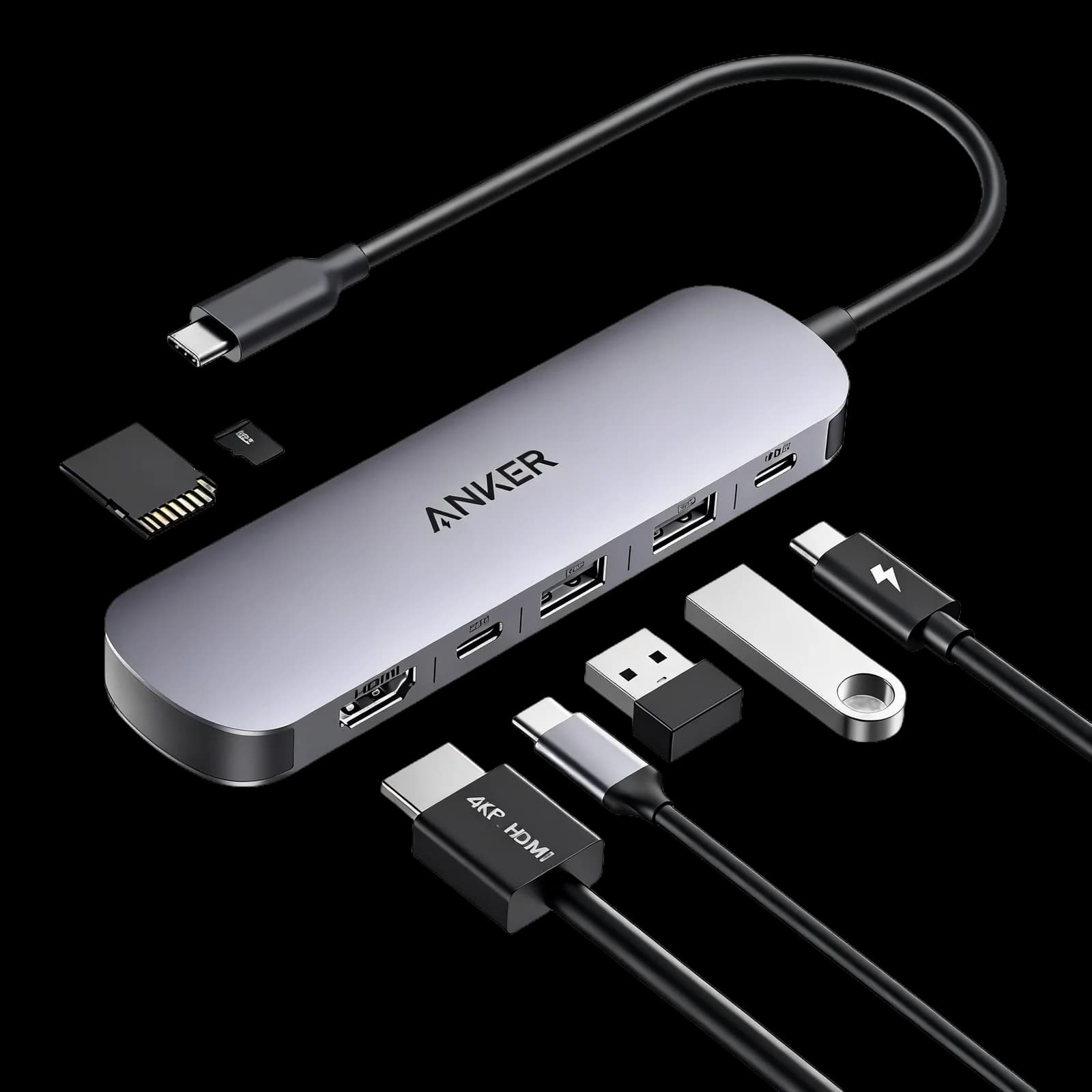 هاب USB-C انکر مدل A83D2، هفتکاره با HDMI 4K@60Hz و کارتخوان — تصویر ۲