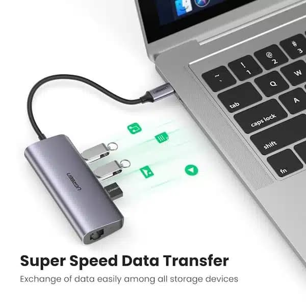 هاب USB-C یوگرین ۴ در ۱ با سه USB 3.0 و Gigabit Ethernet مدل CM252 کد 60718 — تصویر ۶