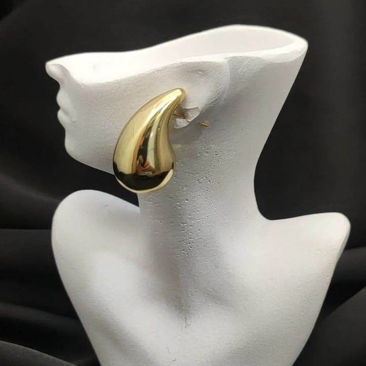 گوشواره مینیمال میخی استیل طرح قطره کد 10239 — تصویر ۴
