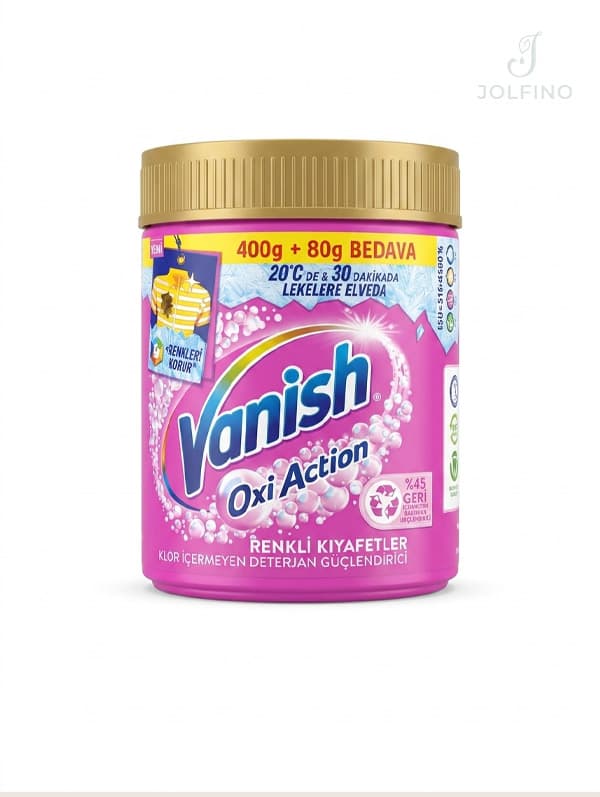 پودر لکهبر لباسهای رنگی ونیش Vanish مدل Oxi Action وزن ۴۸۰ گرم