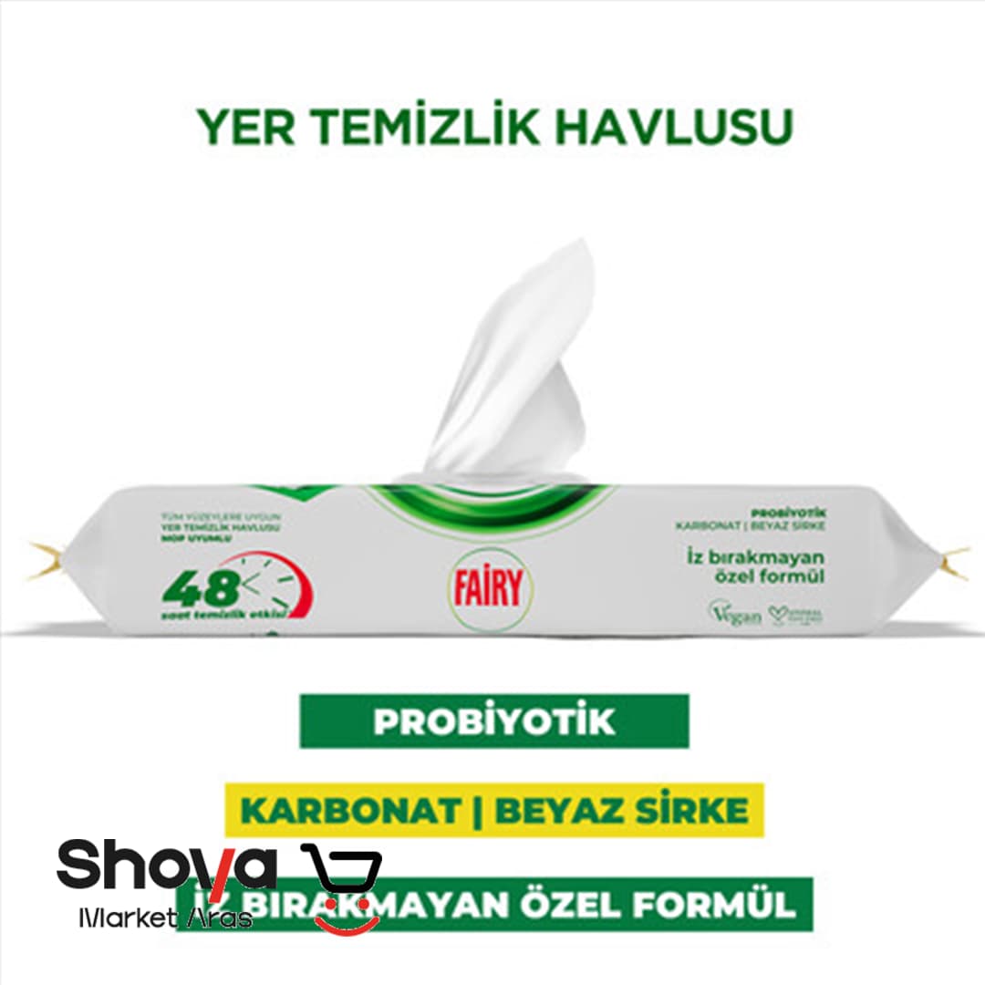 دستمال مرطوب مخصوص تی فیری Fairy با رایحه لیمو بسته 50 عددی — تصویر ۳