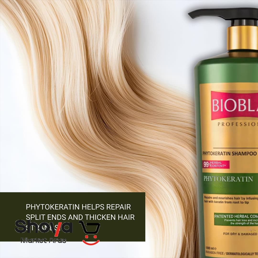 شامپو ضد ریزش بیوبلاس Bioblas حاوی فیتوکراتین (کراتین گیاهی) مدل Phytokeratin حجم 1000 میلی لیتر — تصویر ۴