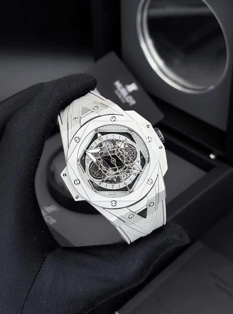 ساعت مردانه هابلوت کهکشانی طوسی کرنوگراف Hublot