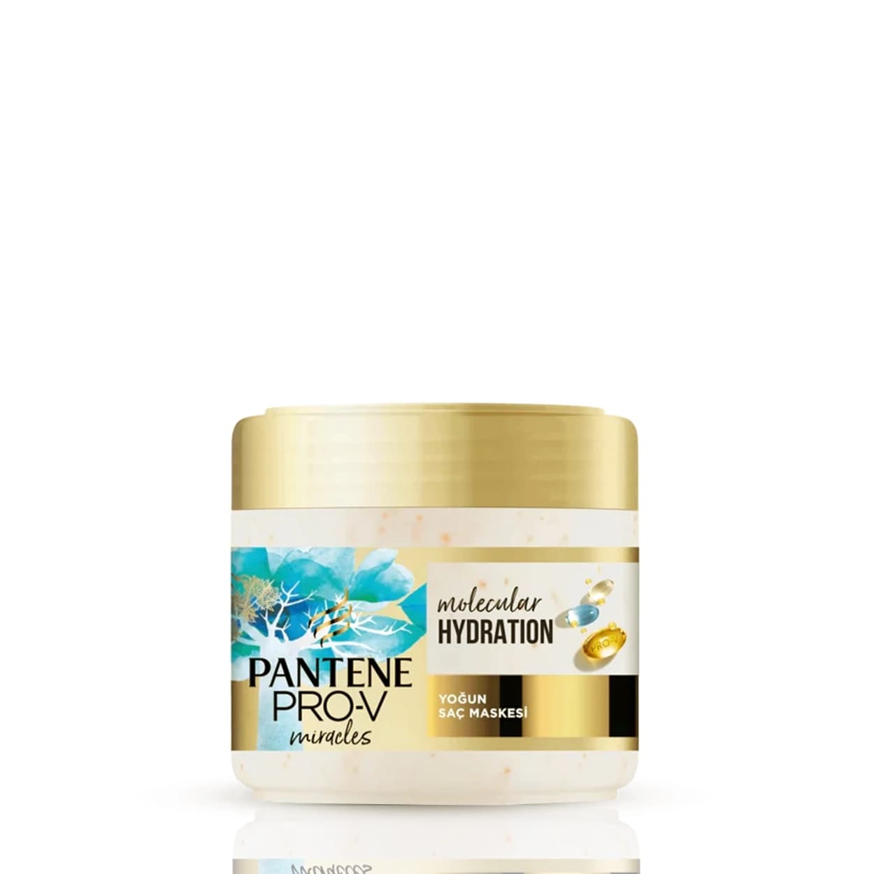 ماسک مو پنتن مدل آبرسان عمیق حاوی بیوتین و مروارید معجزه مو کاسه ای داخل حمام 300 میل Pantene PRO-V Miracles Molecular Hydration hair Mask کد 166