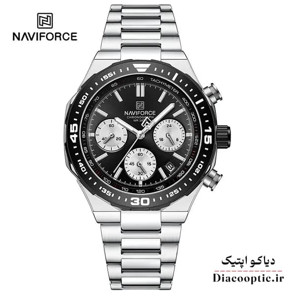 ساعت مچی مردانه سه موتور برند نیوی فورس مدل NF 8049 استیل — تصویر ۲