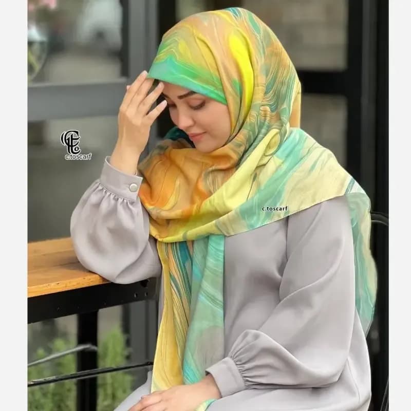 روسری طرح آلما نخ کاستوم سایز 140 — تصویر ۵