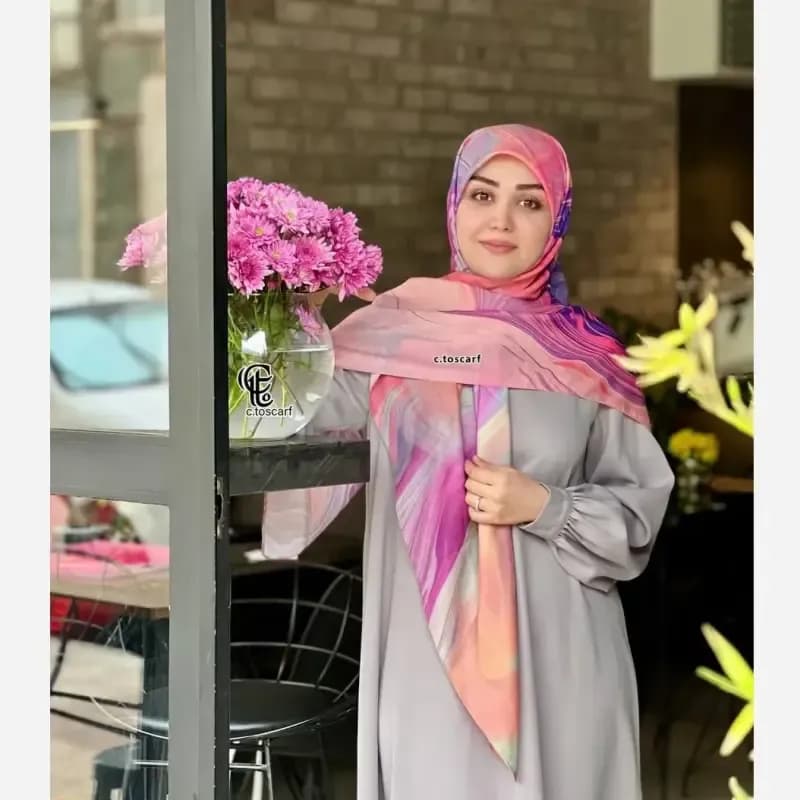 روسری طرح آلما نخ کاستوم سایز 140 — تصویر ۲
