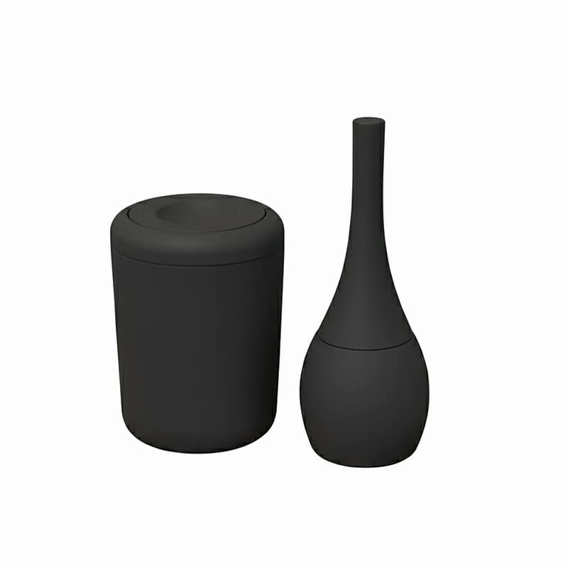 ست سطل و فرچه سنگی سرویس بهداشتی AXOR (آکسور) مدل مارتین رنگ ذغالی (pscfschzg) — تصویر ۲