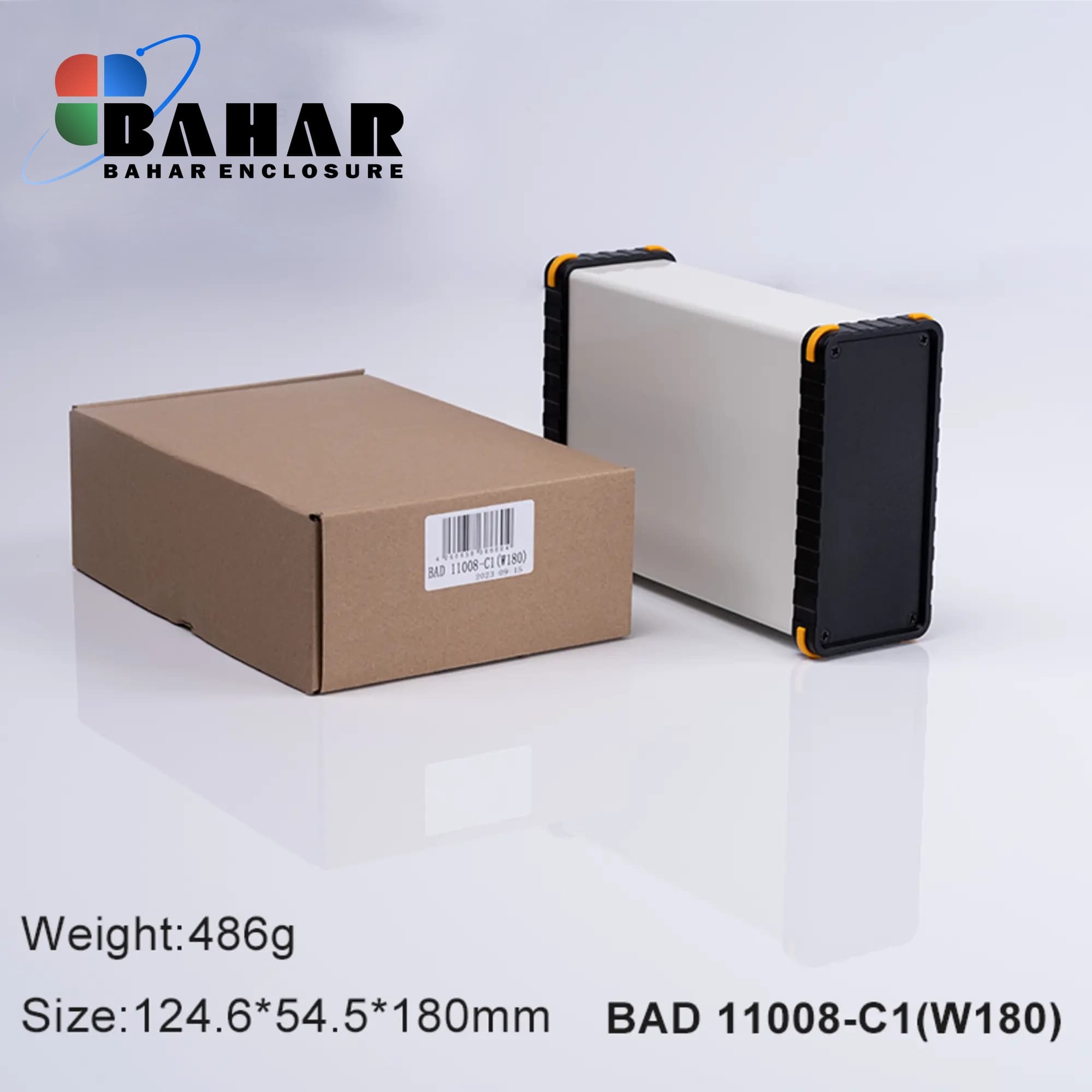 BAD 11008-C1-W180 جعبه آلومینیومی اکسترود پانل پلاستیکی — تصویر ۲