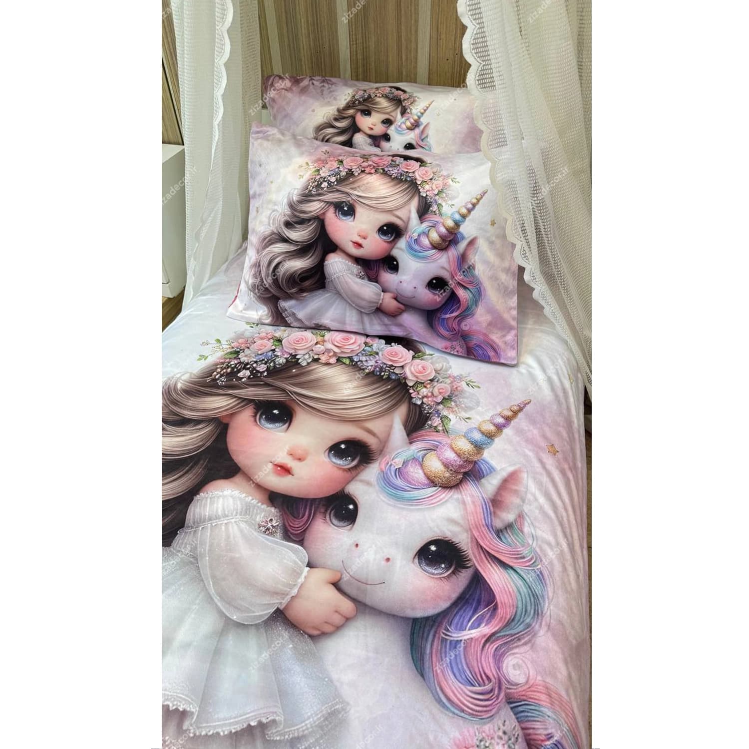 ست روتختی دخترانه طرح پرنسس و یونیکورن 2 — تصویر ۳