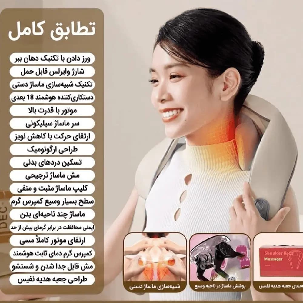 ماساژور گردن و شانه آیجویر مدل FZ-666 | با طراحی خاص و ارگونومیک — تصویر ۴