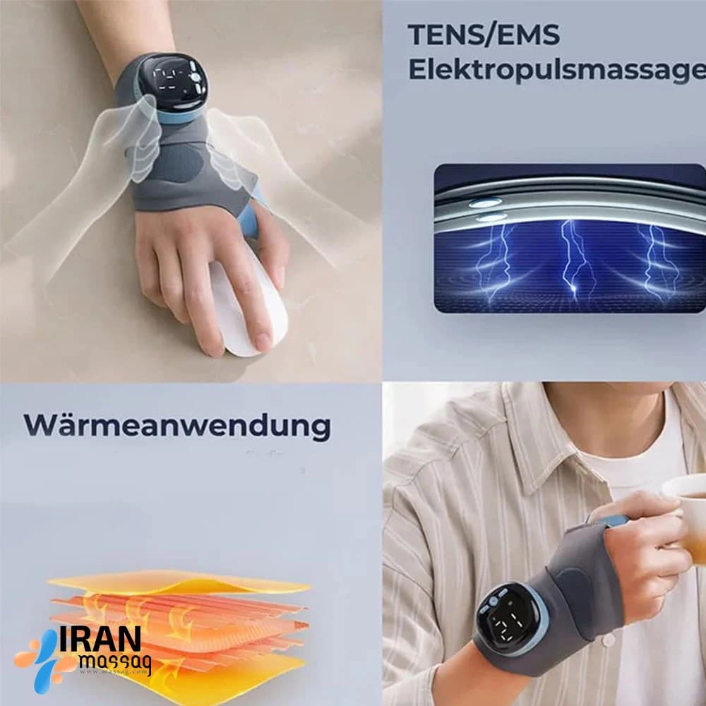ماساژور هوشمند مچ دست مدل 047A | ماساژور شارژی و گرمایشی — تصویر ۴