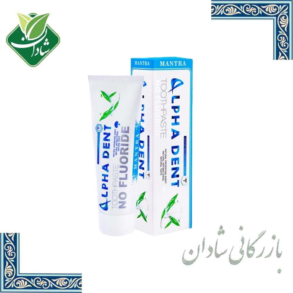 خمیردندان طبیعی مانترا (بدون فلوراید) آلفادنت 110 گرم
