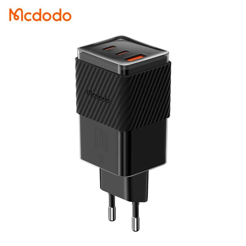 شارژر آداپتور دیواری مینی 3 پورت 67 وات مک دودو مدل MCDODO CH-150 GAN5 — تصویر ۳