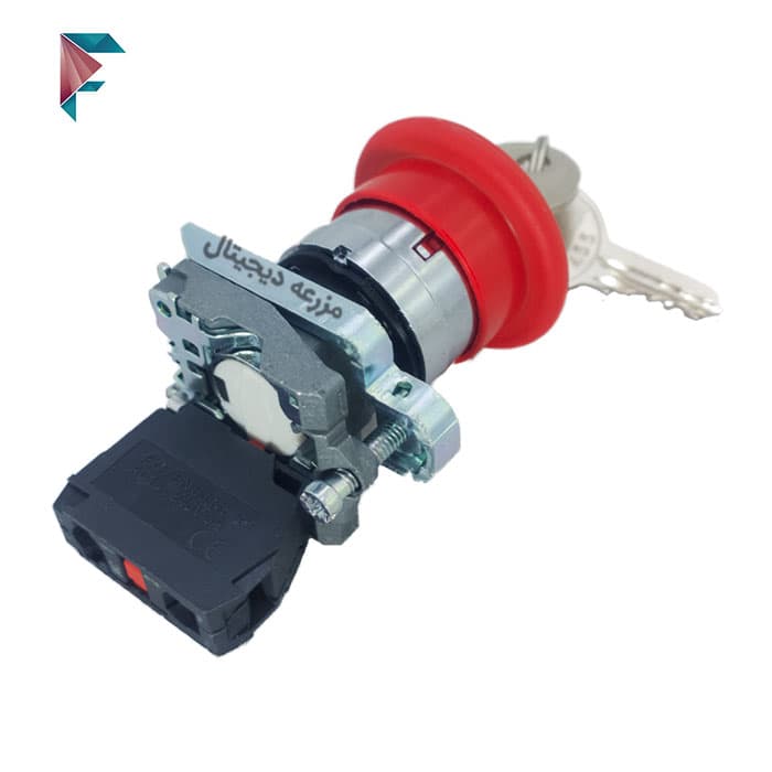 شستی قارچی قفل شو کلید خور XB4-BS142 (طرح اشنایدر مرغوب) — تصویر ۲