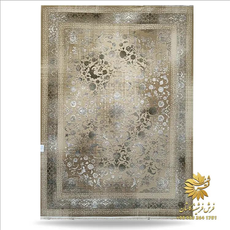 فرش افشان طرح وینتیج 700 شانه زمنیه بژ طرح ویتا