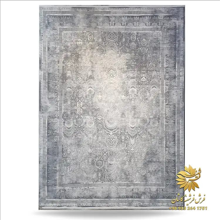 فرش وینتیج افشان طوسی طرح آنتیک 1200 شانه