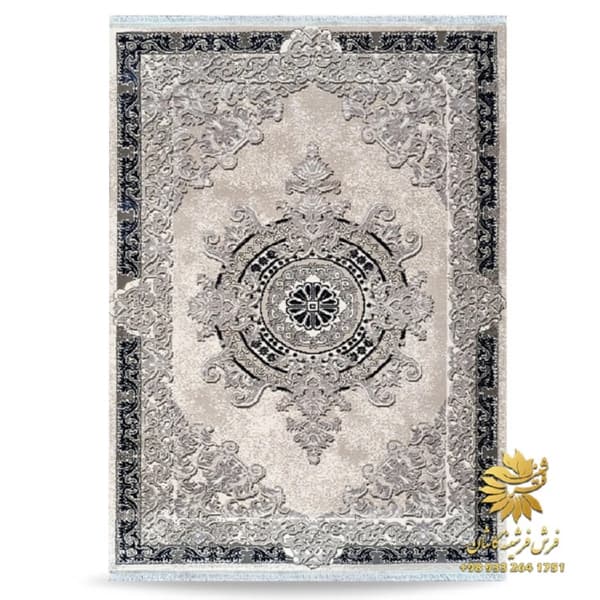 فرش ماشینی مدرن طوسی طرح فرانسوی کد 42060