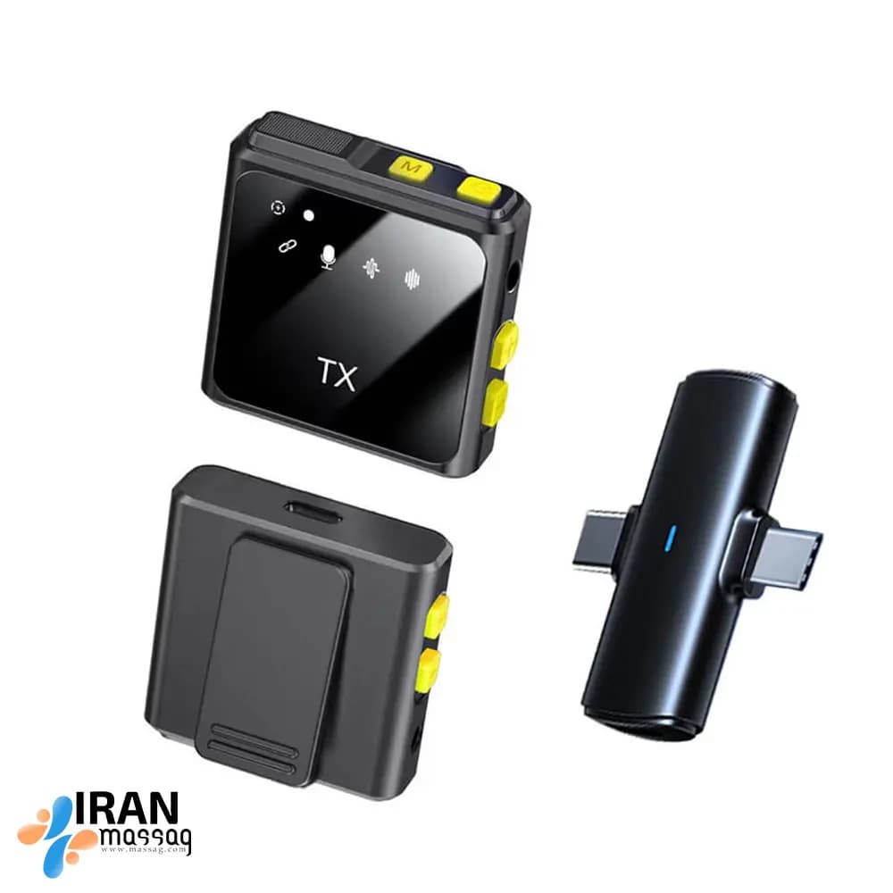 میکروفون یقهای بیسیم R8 | با قابلیت حذف نویز هوشمند | جذب صدای Omni-Directional — تصویر ۳