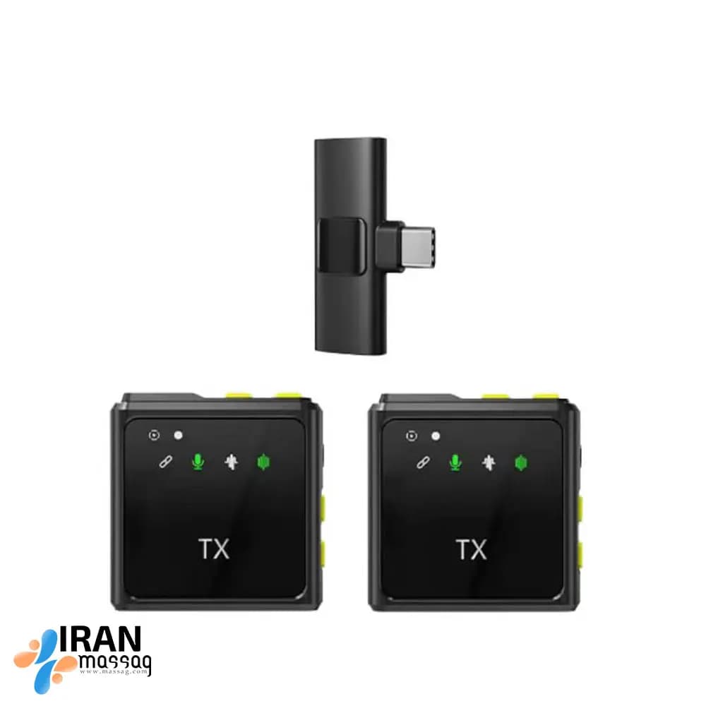 میکروفون یقهای بیسیم R8 | با قابلیت حذف نویز هوشمند | جذب صدای Omni-Directional — تصویر ۲
