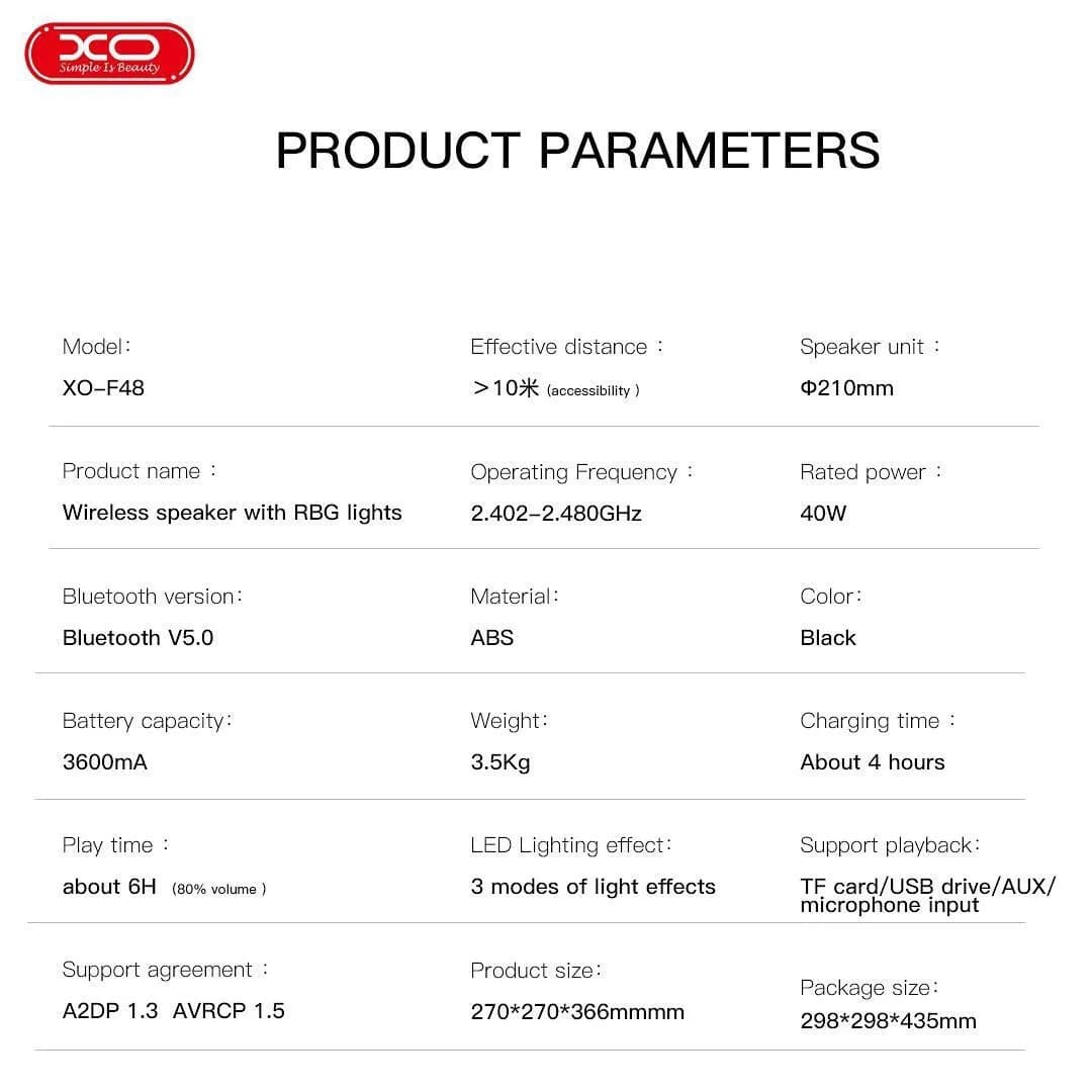 اسپیکر بلوتوثی 40 واتی ایکس او مدل Xo F48 — تصویر ۱۲