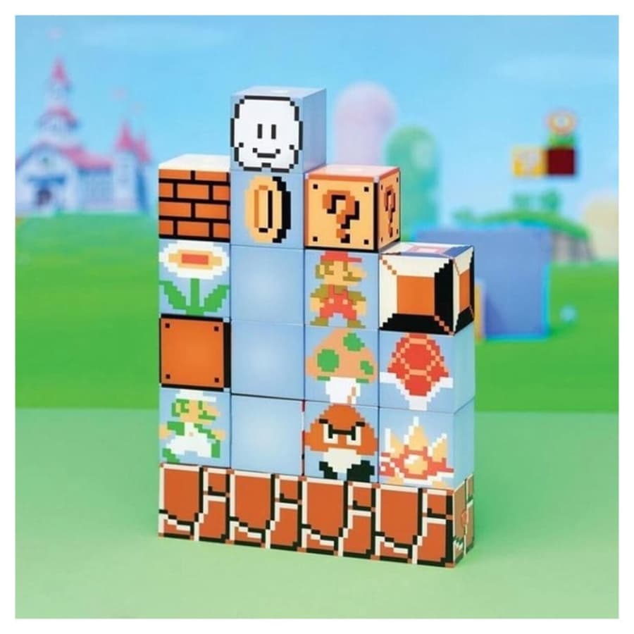 چراغ Super Mario Paladone Bros Build a Level Light لامپ رومیزی 16 تکه پالادون — تصویر ۲