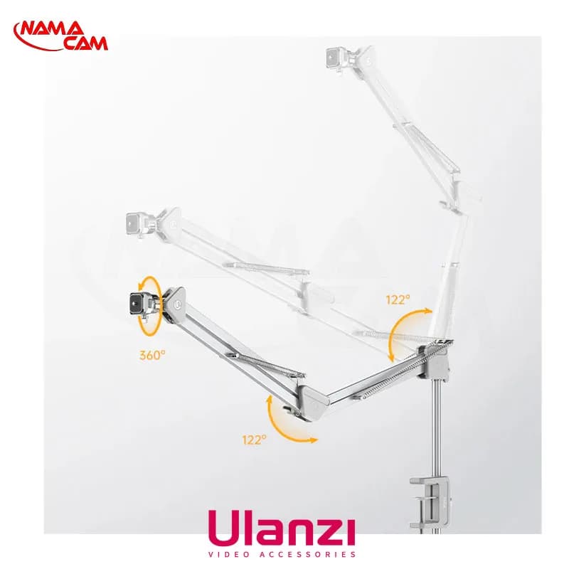 پایه و بازویی نگهدارنده رومیزی اولانزی Ulanzi TH04 برای دوربین، موبایل و نور — تصویر ۴
