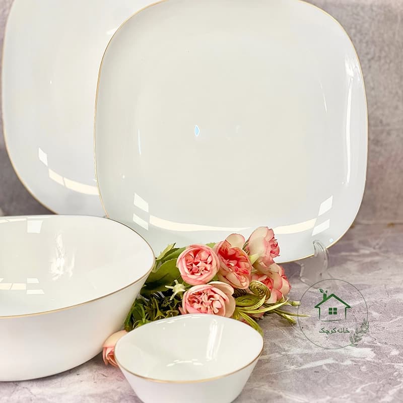ارکوپال 26 پارچه گلدن اپال مدل مربع لب طلا (کُرل) — تصویر ۲