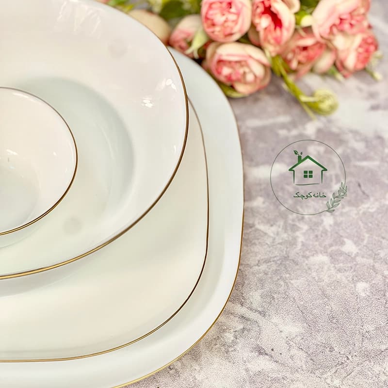 ارکوپال 26 پارچه گلدن اپال مدل مربع لب طلا (کُرل) — تصویر ۳