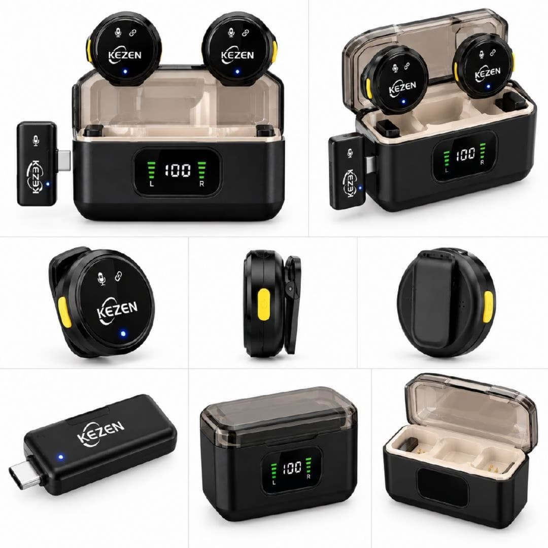 میکروفون یقه ای بی سیم کزن مدل KEZEN KZ-WM21 — تصویر ۲