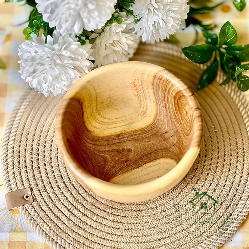 کاسه چوب گردو قطر 18 سانتی — تصویر ۲