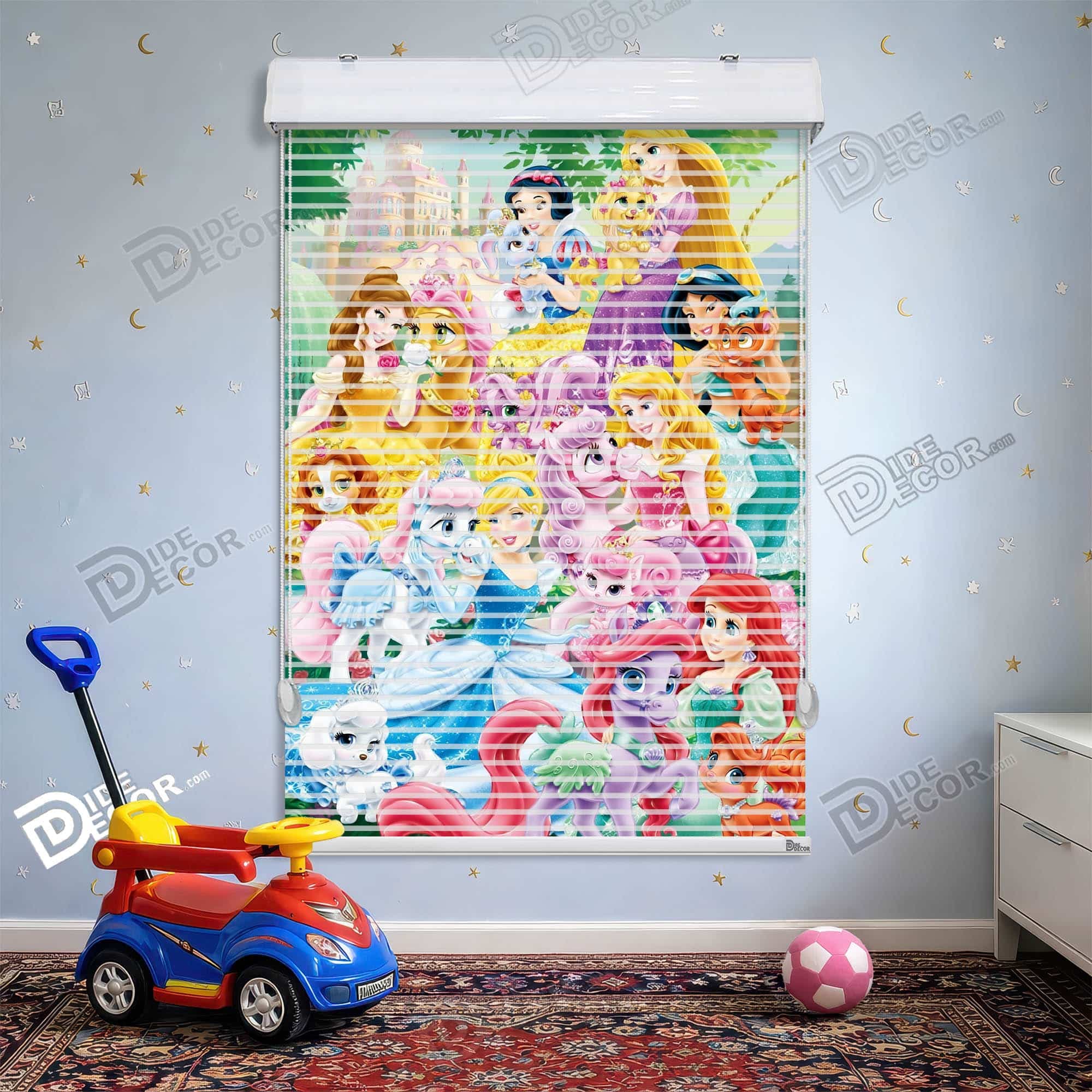 پرده زبرا دومکانیزم طرح کودک طرح پرنسس شاد کد KD-105